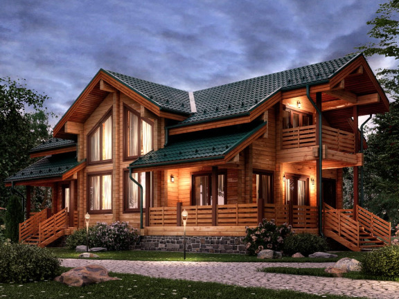 Деревянные дома отдыха, турбазы – строительство коммерческих объектов АЛМА WoodWork