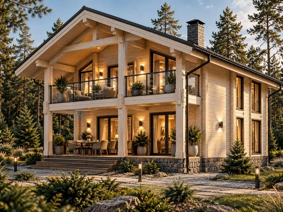 Проект дома «Дом из клееного бруса №4» 160 м²